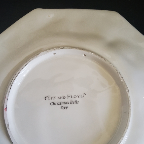 Vintage Fitz and Floyd Christmas Bells Serving Plate, set of two - Picture 4 of 4